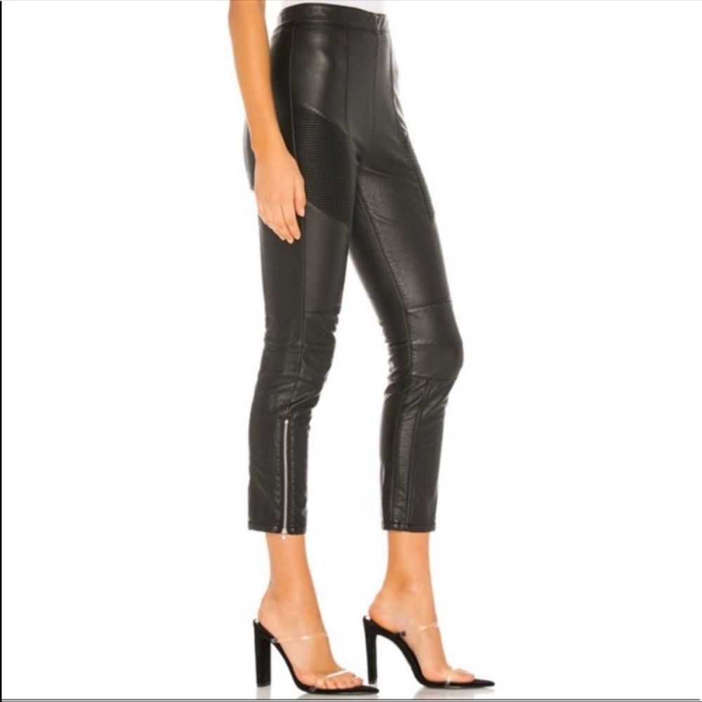 Free People Moto Skinny Pants Faux Leather black